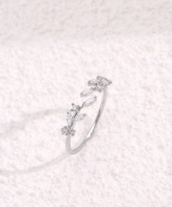 Floral Vine Crystal Ring